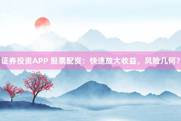 证券投资APP 股票配资：快速放大收益，风险几何？