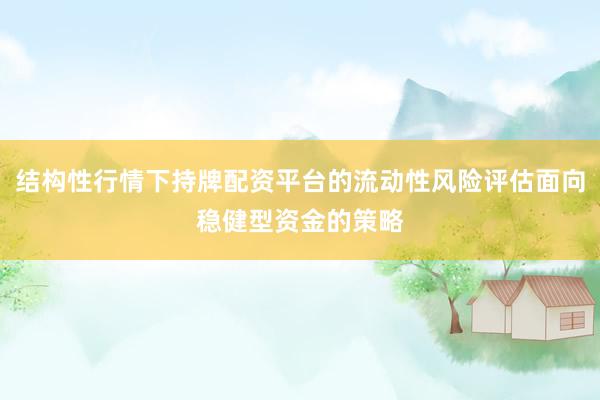 结构性行情下持牌配资平台的流动性风险评估面向稳健型资金的策略