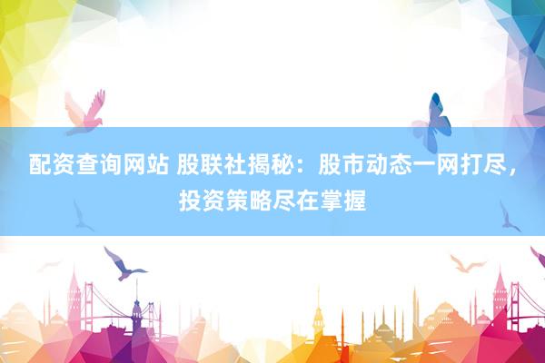 配资查询网站 股联社揭秘：股市动态一网打尽，投资策略尽在掌握
